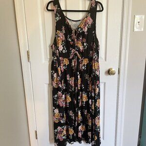 Torrid Super Soft Knit Black Floral Dress (SIZE 4)